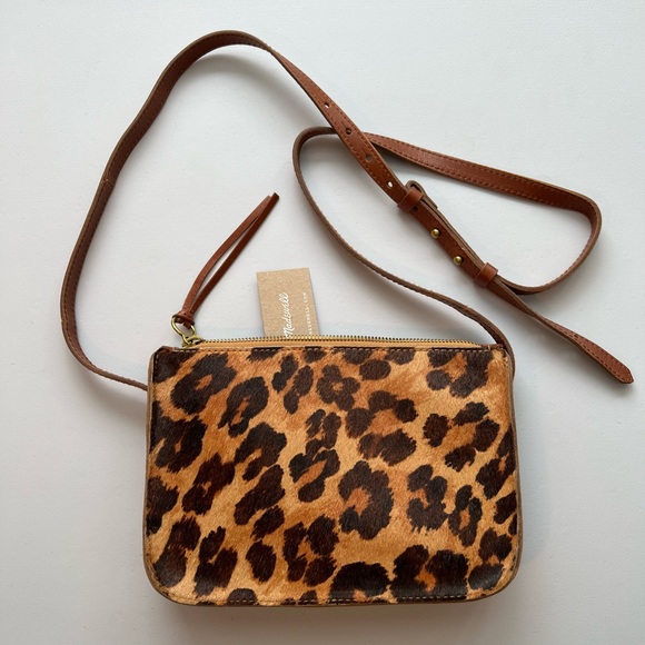 NWT Madewell Simple Leopard Print Genuine Calf Hair Crossbody Bag - Picture 9 of 17
